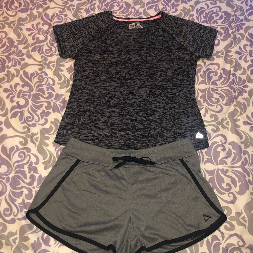 NWOT RBX Gray & Black 2 Piece Workout Set, M